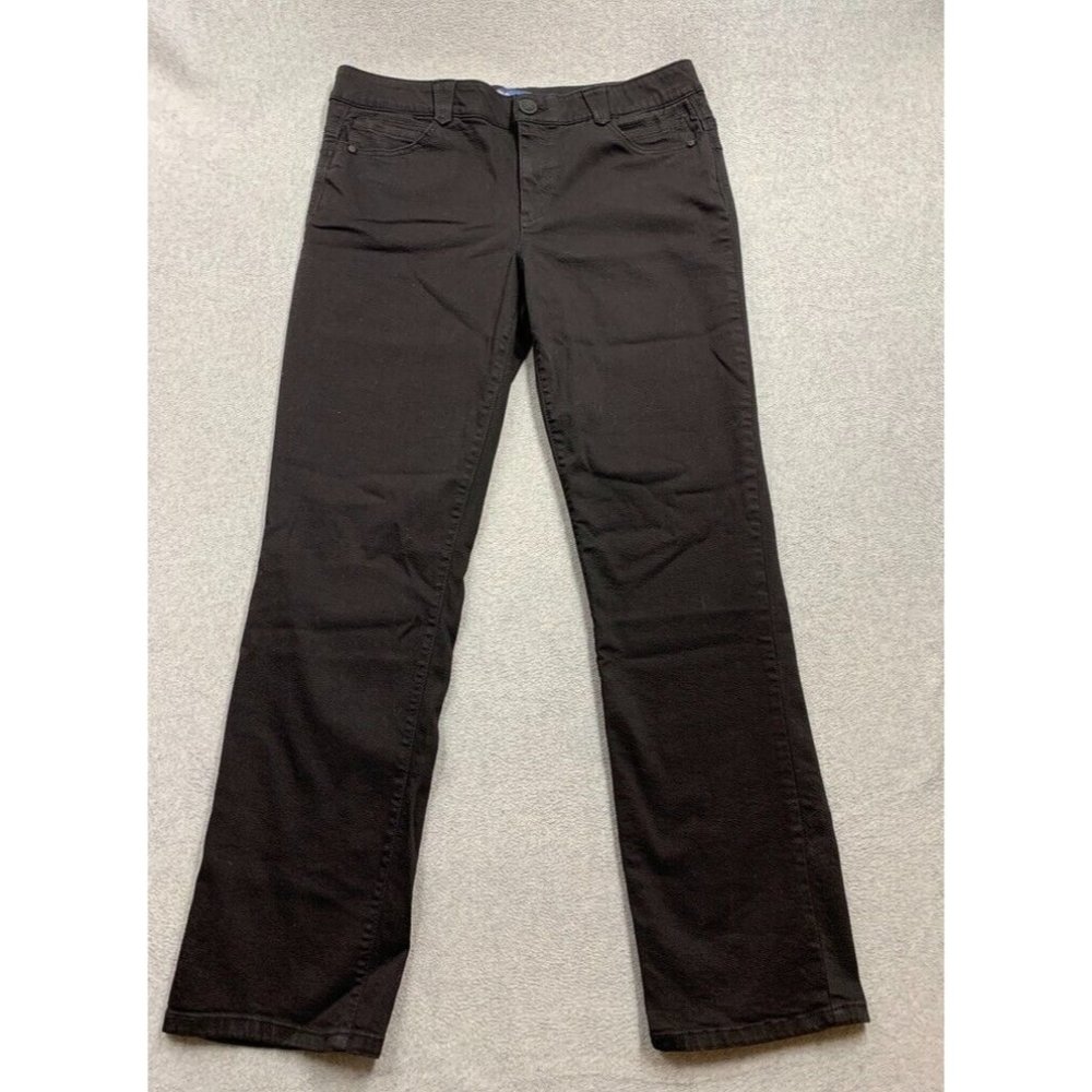 Democracy Ab Solution Jeans Womens 16 Straight Leg Slimming Stretch Logo Black
